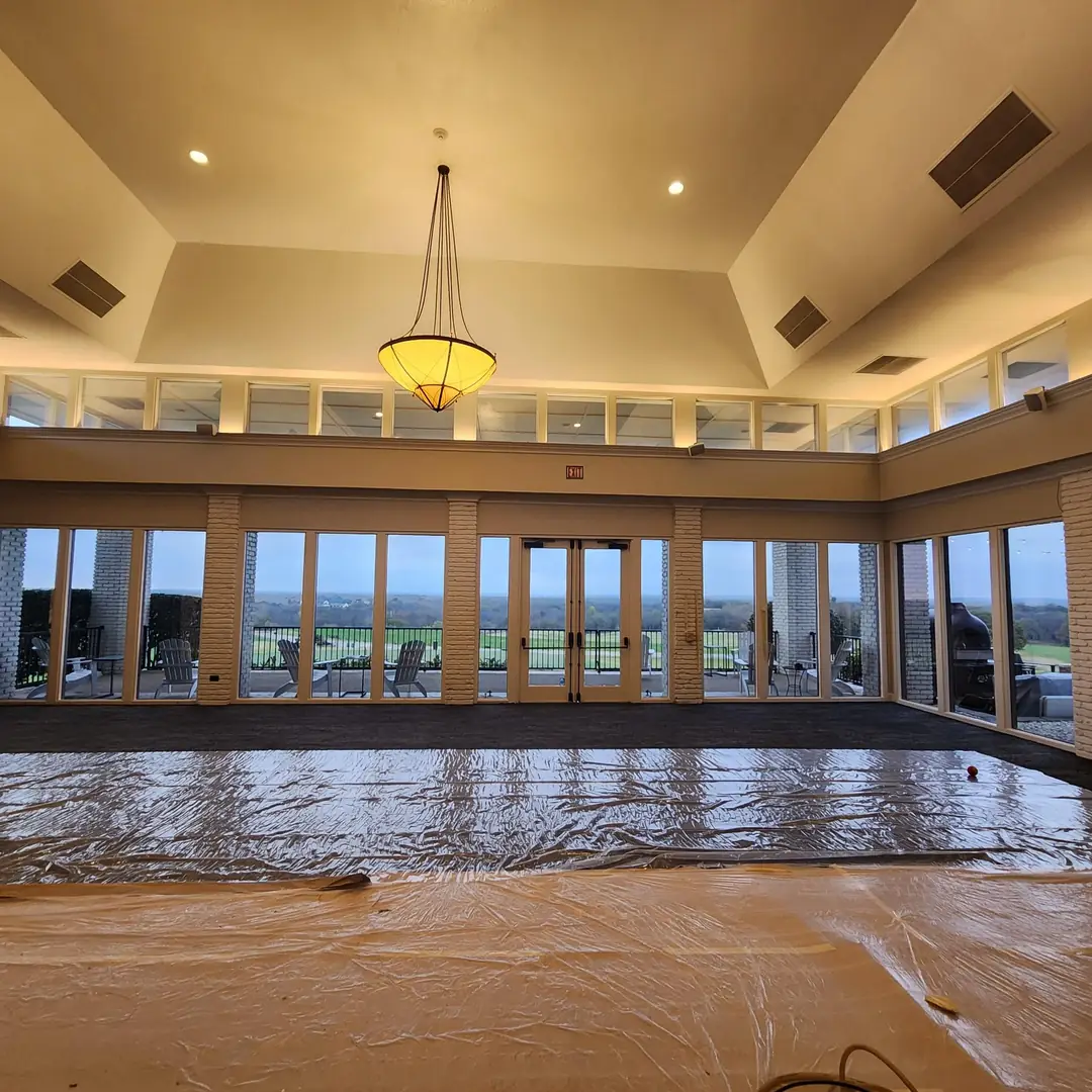 Trophy Club Country Club ballroom panoramic golf course view solar film DFW